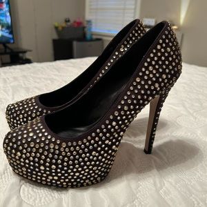 BEBE black studded heels